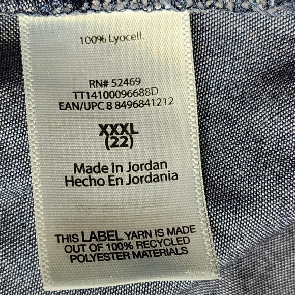 Time and Tru Shorts Womens XXXL (22) Blue Pull On Chambray Frayed Hem Drawstring - Picture 4 of 10